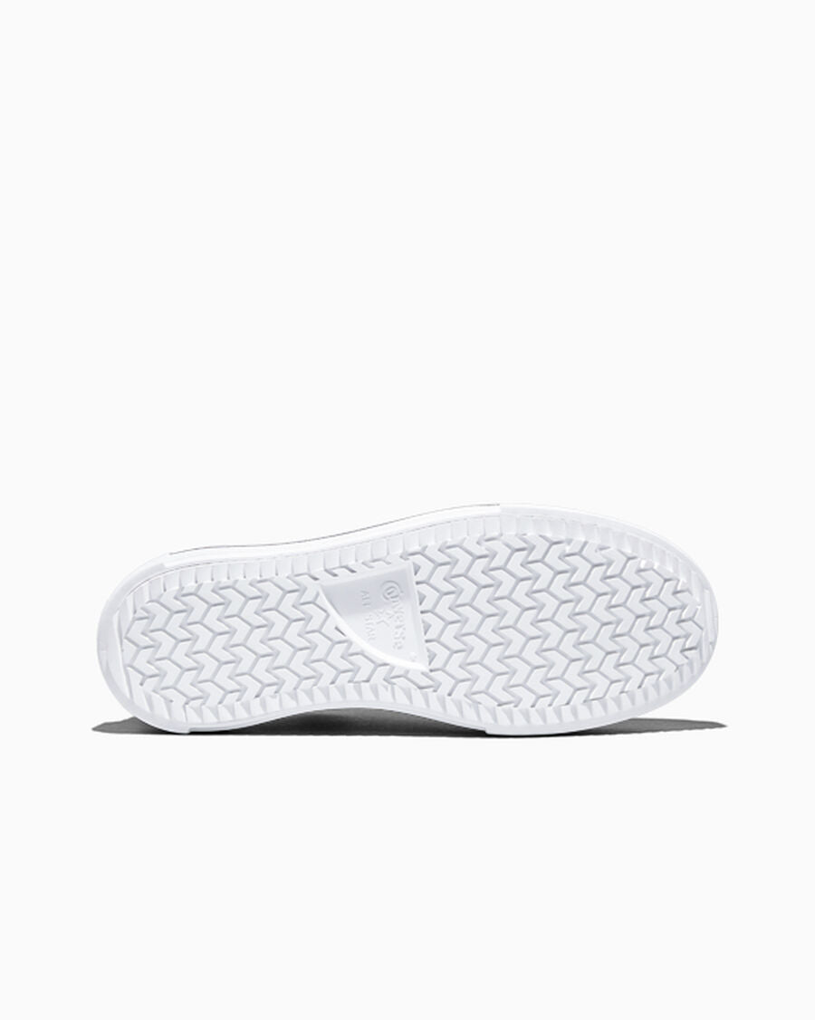 Double-Stack Canvas Platform Low Top Sneaker - White/Black/White