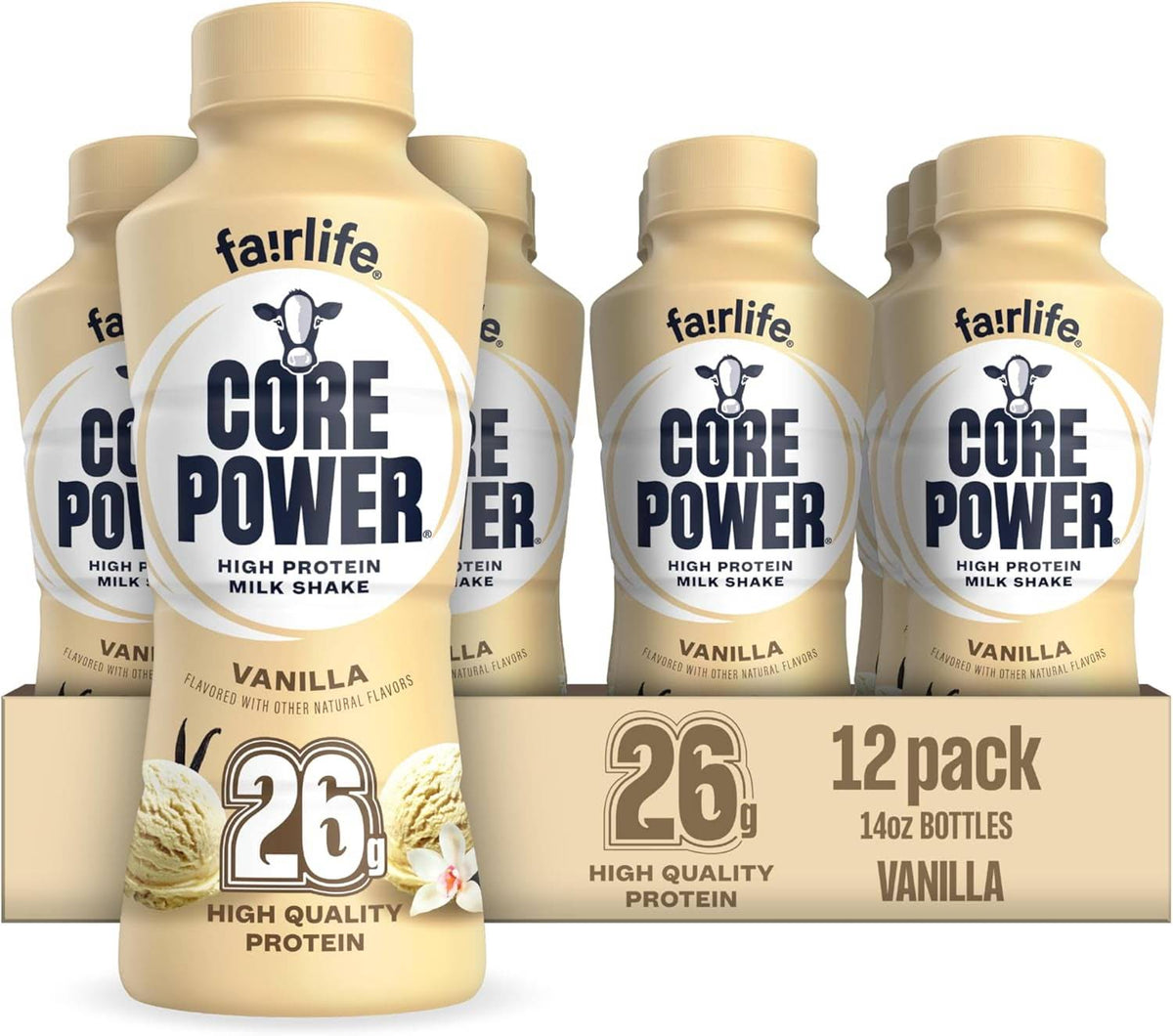Vanilla Protein Milk Shake, 14 oz, 12 Pack
