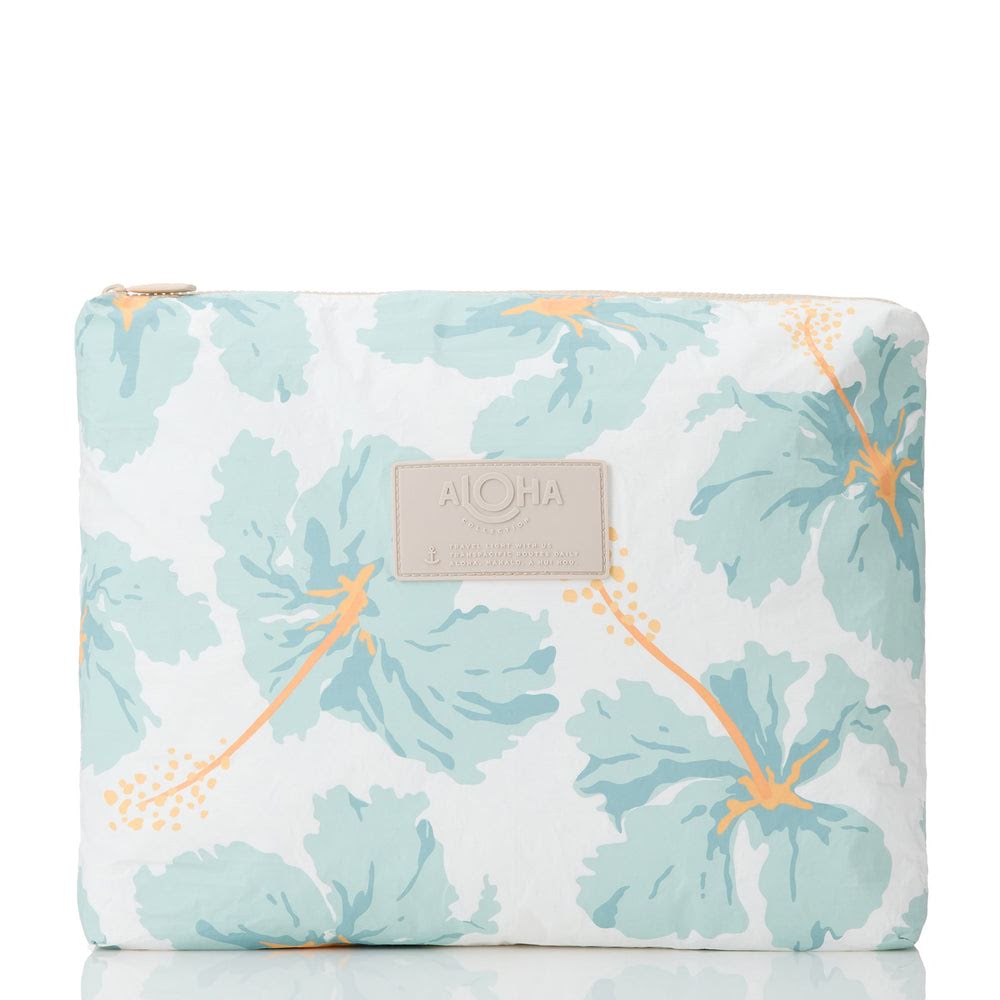 Large Hibiscus Print Organizer Pouch