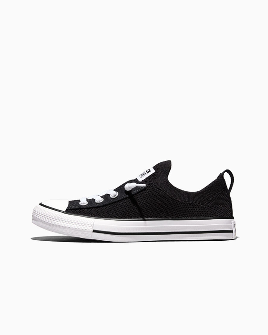 Women's Knit Slip-On Low-Top Sneaker - Black/White/Black