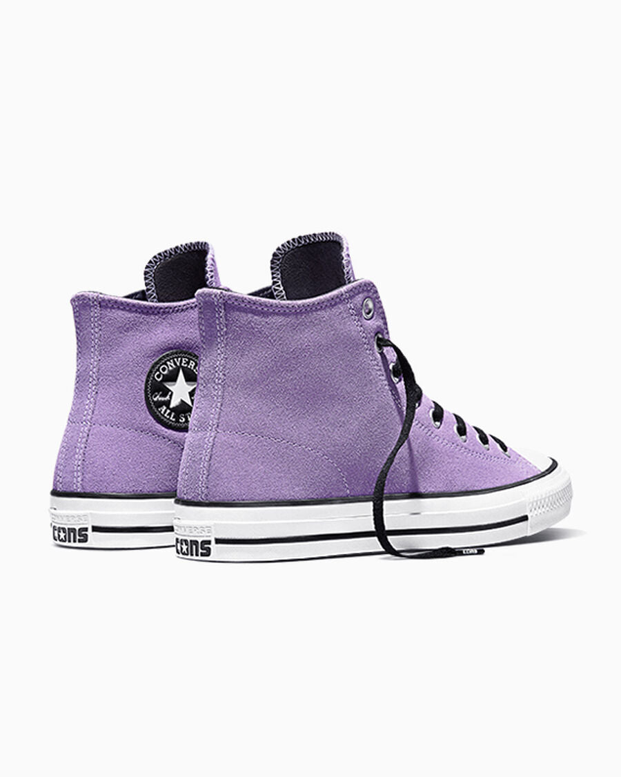 Suede Skate High Top Sneaker - Black - Lilac Soda/Black/White