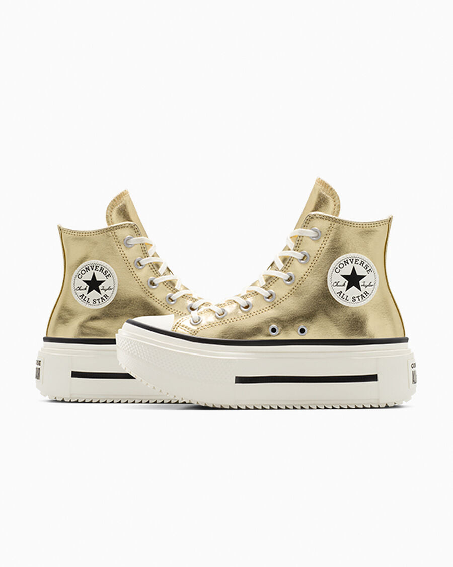Metallic Canvas Platform High Top Sneaker