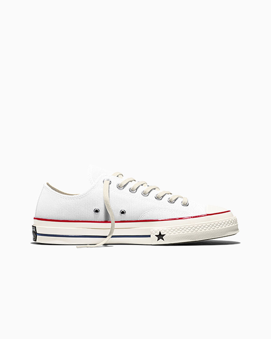 Unisex Heavyweight Canvas Low-Top Sneaker - White/Garnet/Egret