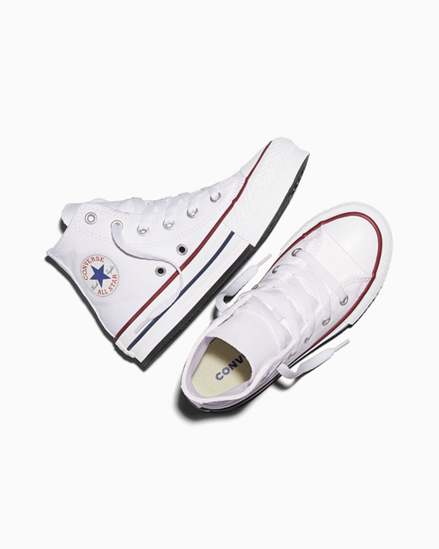 Kids Canvas Platform High Top Sneaker - Black - White/Garnet/Navy