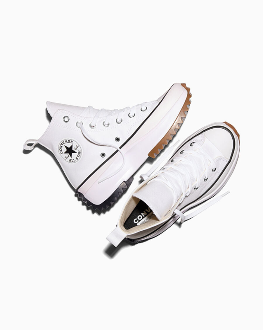 Canvas Platform High-Top Sneaker - White/Black/Gum