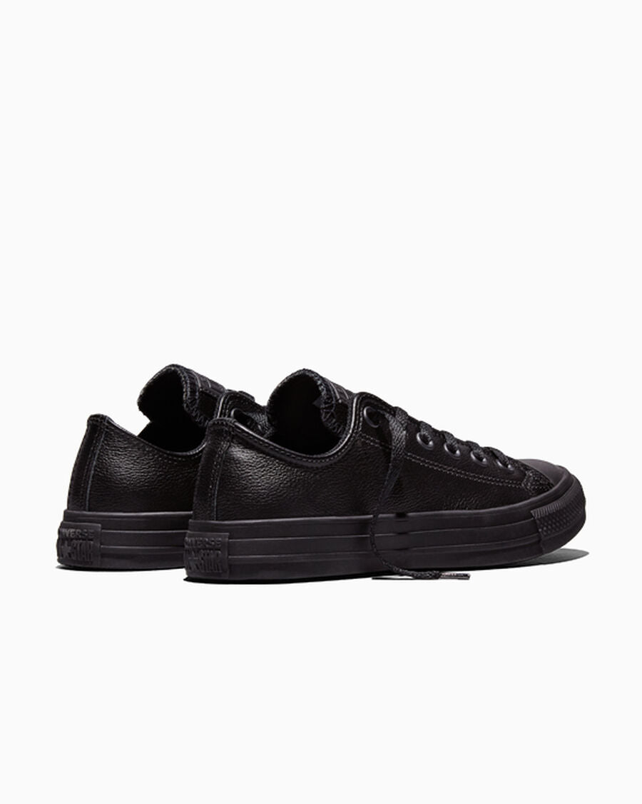Leather Low Top Sneaker - Black - Black Mono