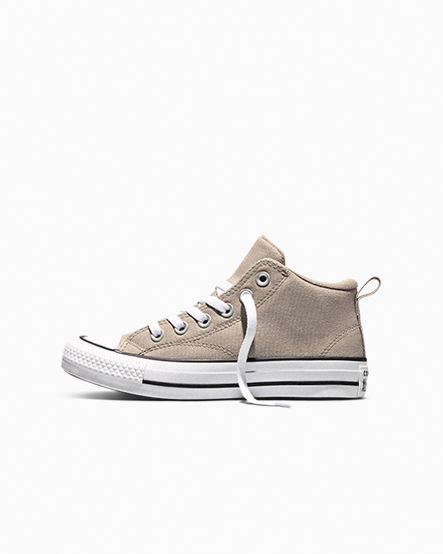 Kids' Canvas Mid-Top Sneaker - Grey - Vintage Cargo/White/Black