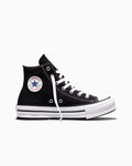 Kids Canvas Platform High Top Sneaker - Black - Black/White/Black