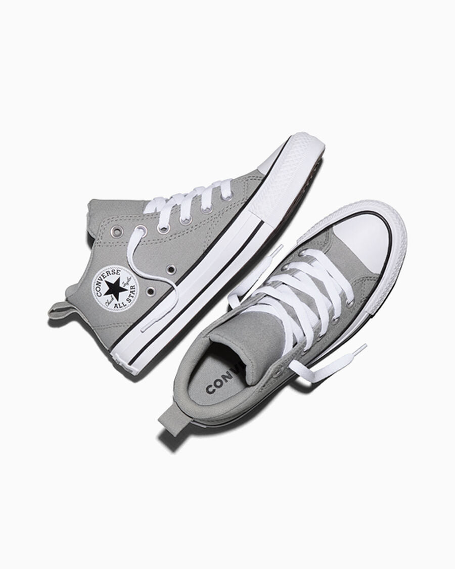 Kids' Canvas Mid-Top Sneaker - Grey - Grey Area/White/Black