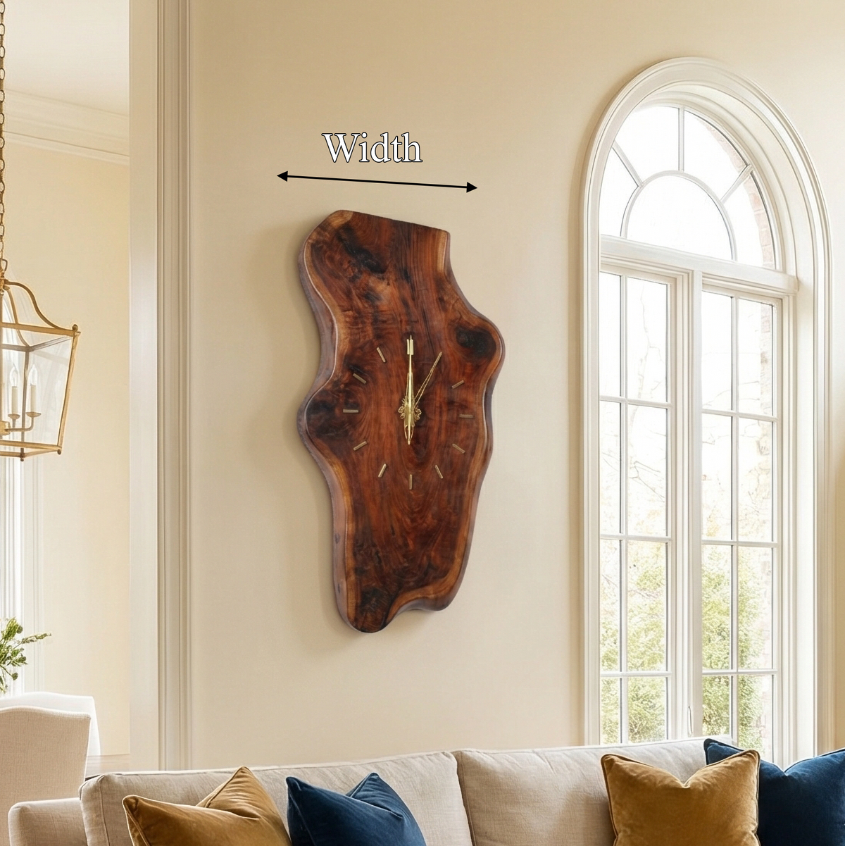 Natural Clock Wood Wall Solid Wood Living Room - view 6