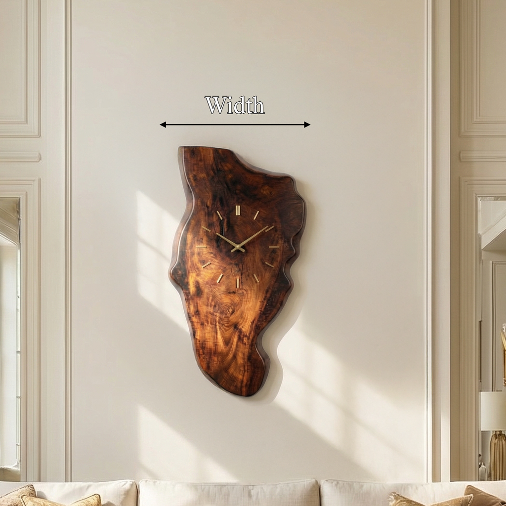 Rustic Wood Wall Clock Solid Wood Living Room - view 6