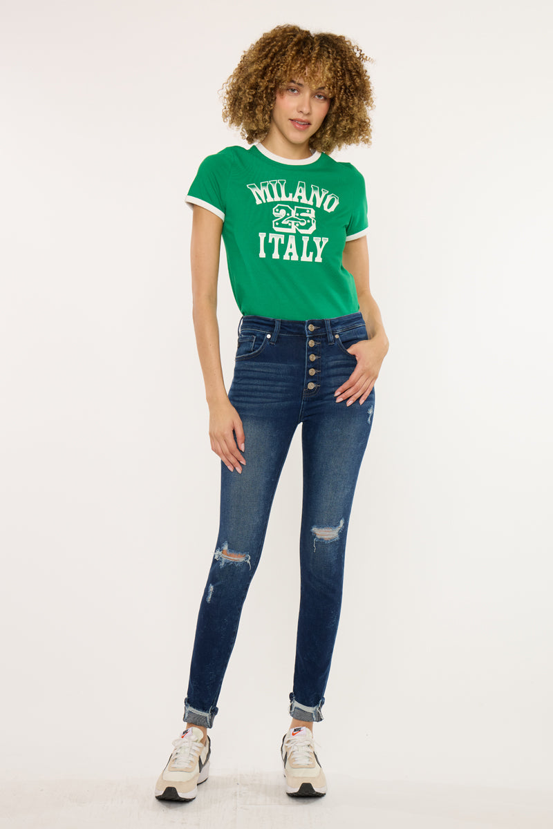 Women's High Rise Ankle Skinny Jeans - Canary
