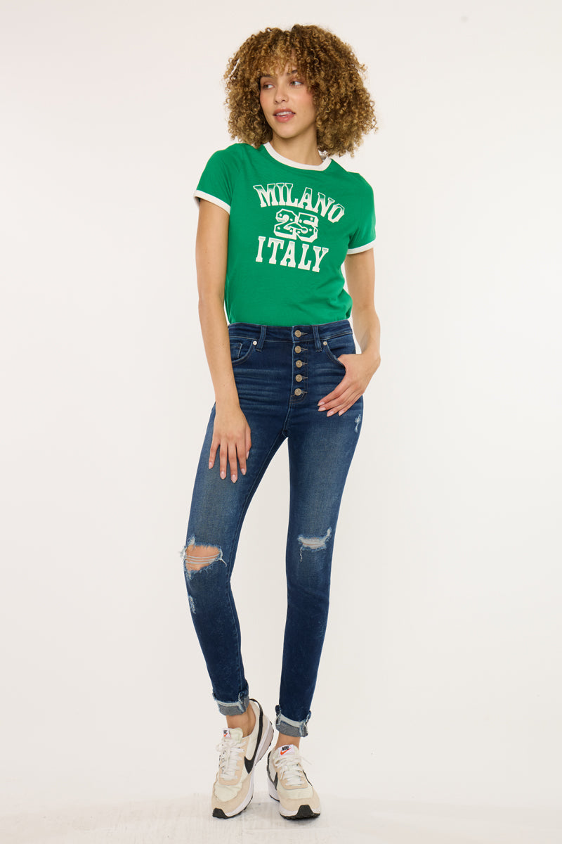 Women's High Rise Ankle Skinny Jeans - Canary