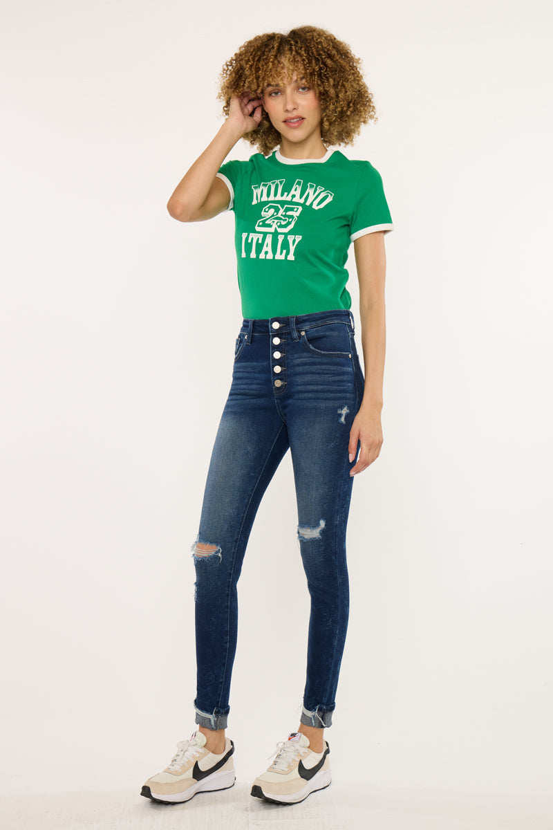 Women's High Rise Ankle Skinny Jeans - Canary