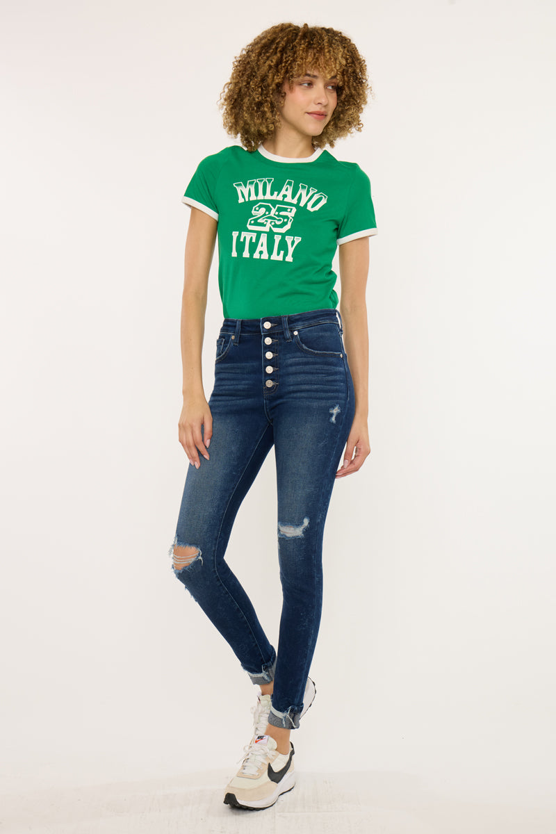 Women's High Rise Ankle Skinny Jeans - Canary