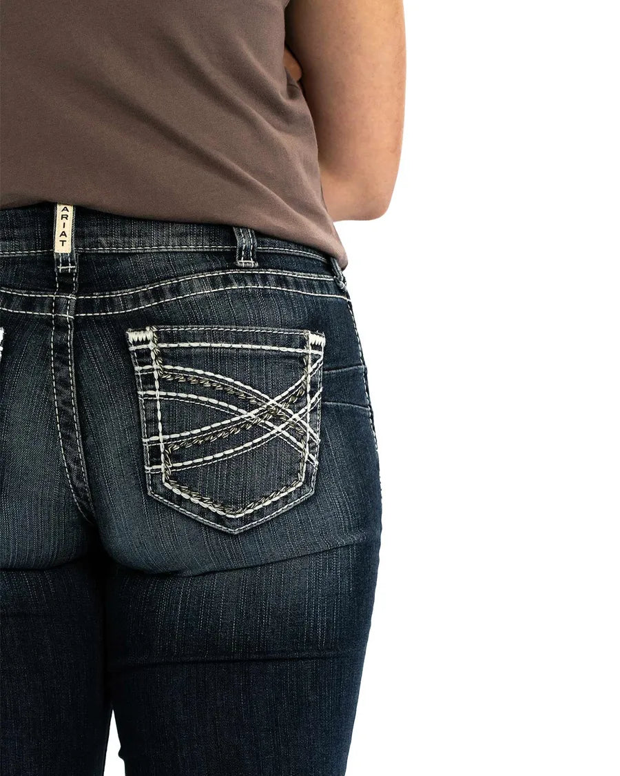 Mid Rise Stretch Entwined Boot Cut Jeans