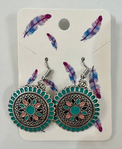 SILVER & TURQUOISE DANGLE EARRINGS