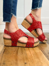 Load image into Gallery viewer, Corkys Refreshing Red Glitter Shoes
