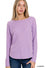 Lavendar Long Sleeve Waffle Blend Top