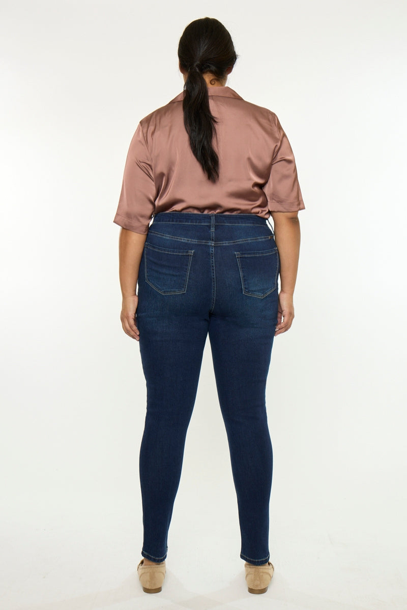 Women's Plus Size High Rise Super Skinny Jeans - Bluebird