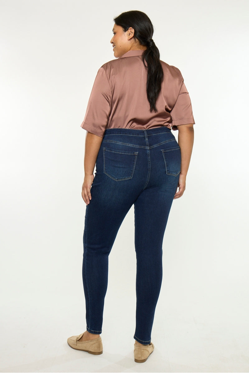 Women's Plus Size High Rise Super Skinny Jeans - Bluebird