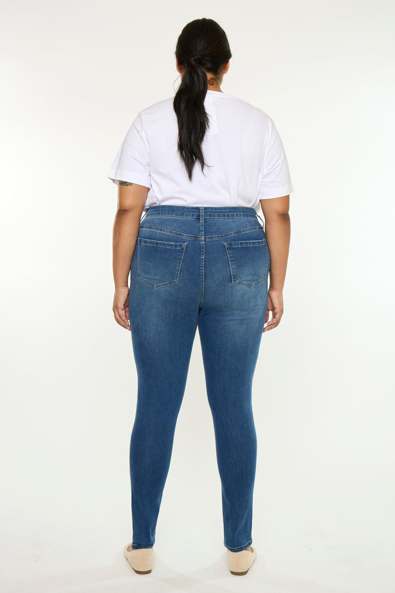 Women's Plus Size High Rise Super Skinny Jeans - Bluebird
