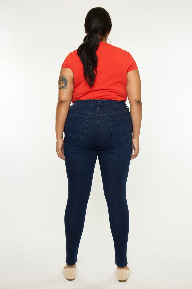 Women's Plus Size High Rise Super Skinny Jeans - Bluebird