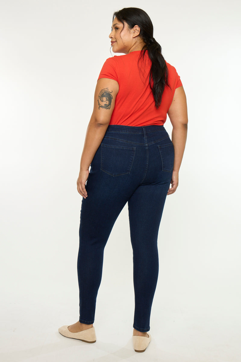 Women's Plus Size High Rise Super Skinny Jeans - Bluebird
