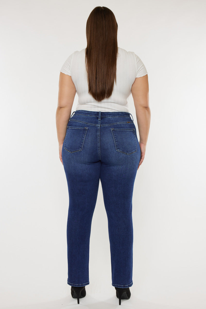 Women's Plus Size High Rise Slim Straight Jeans - Alannah