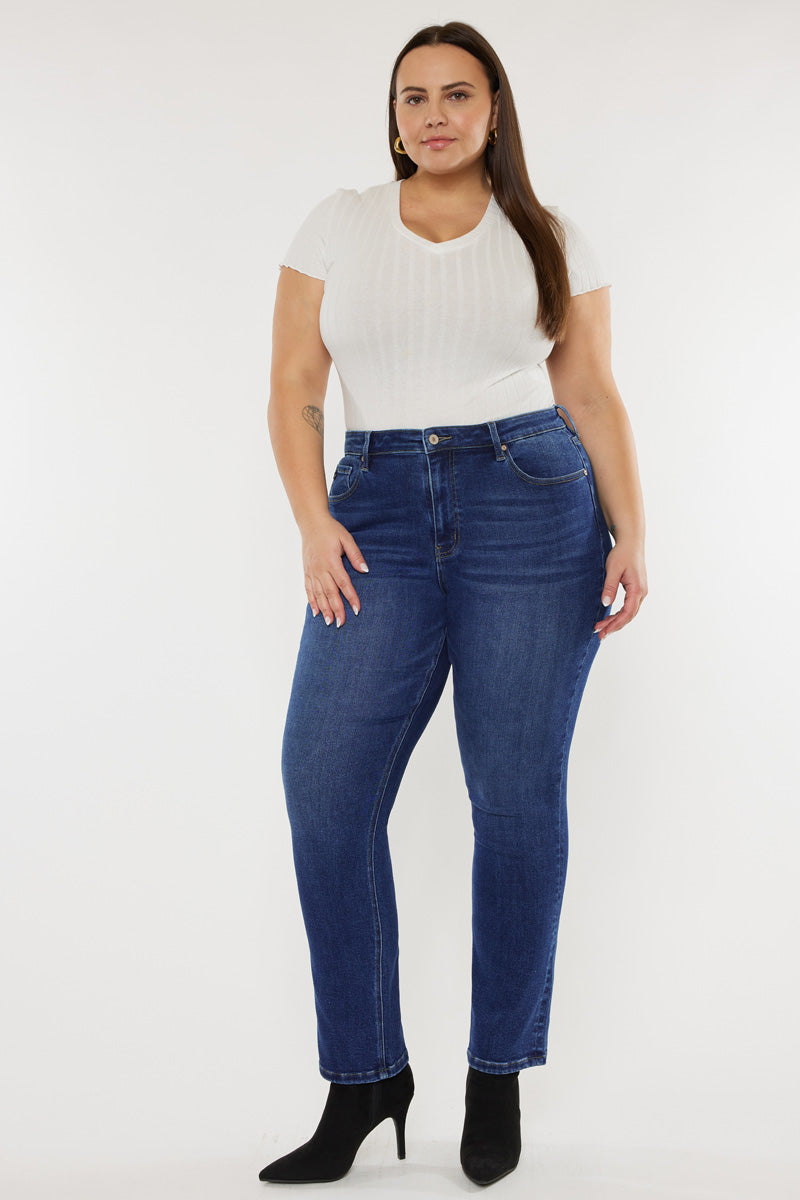 Women's Plus Size High Rise Slim Straight Jeans - Alannah