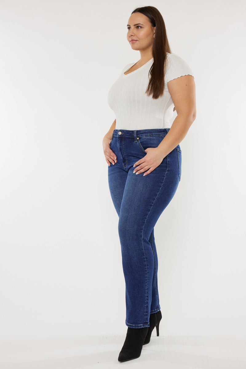 Women's Plus Size High Rise Slim Straight Jeans - Alannah