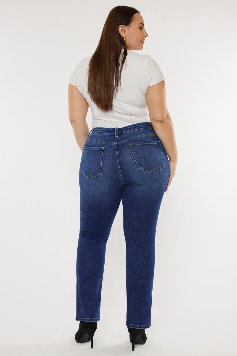 Women's Plus Size High Rise Slim Straight Jeans - Alannah
