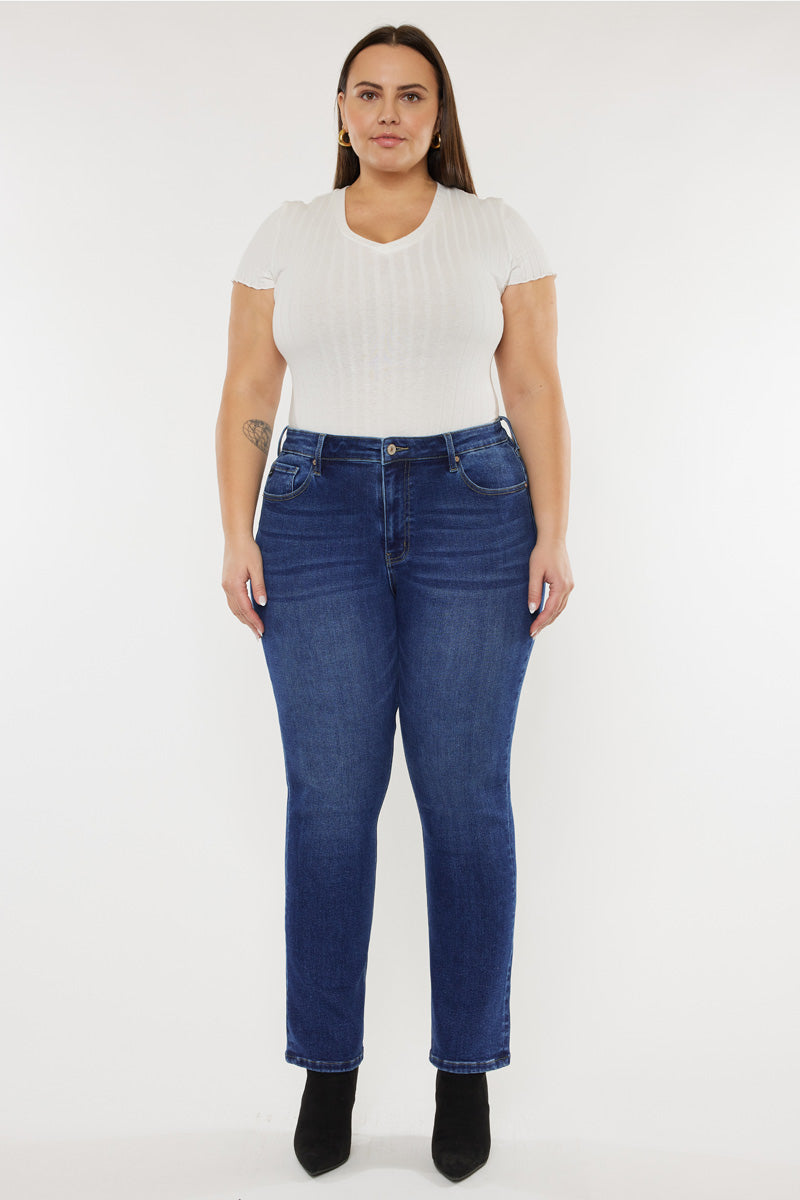 Women's Plus Size High Rise Slim Straight Jeans - Alannah