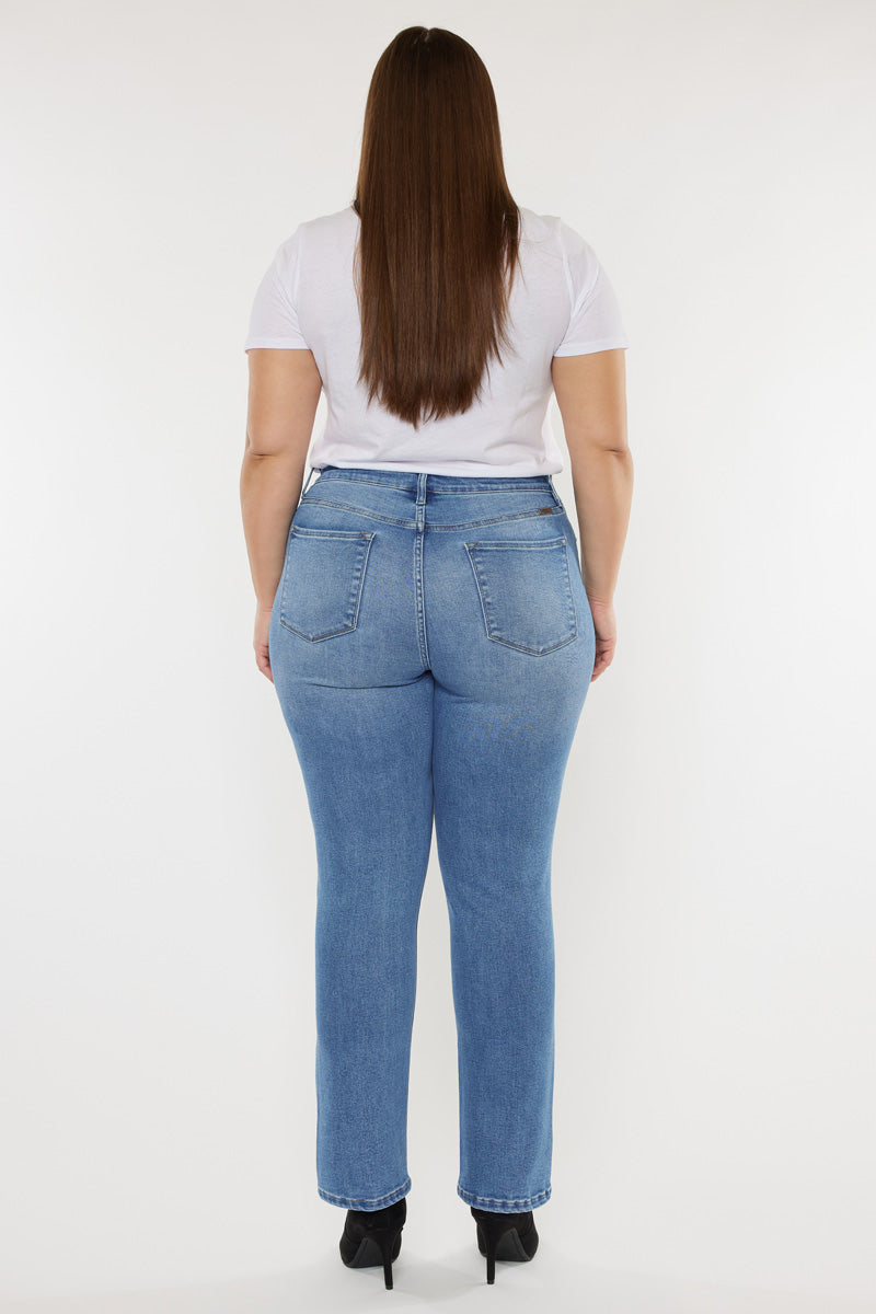 Women's Plus Size High Rise Slim Straight Jeans - Alannah