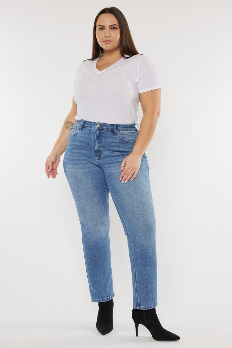 Women's Plus Size High Rise Slim Straight Jeans - Alannah