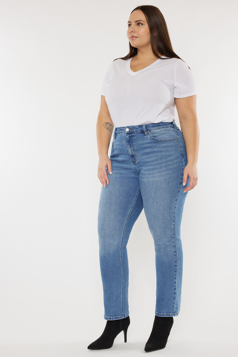 Women's Plus Size High Rise Slim Straight Jeans - Alannah