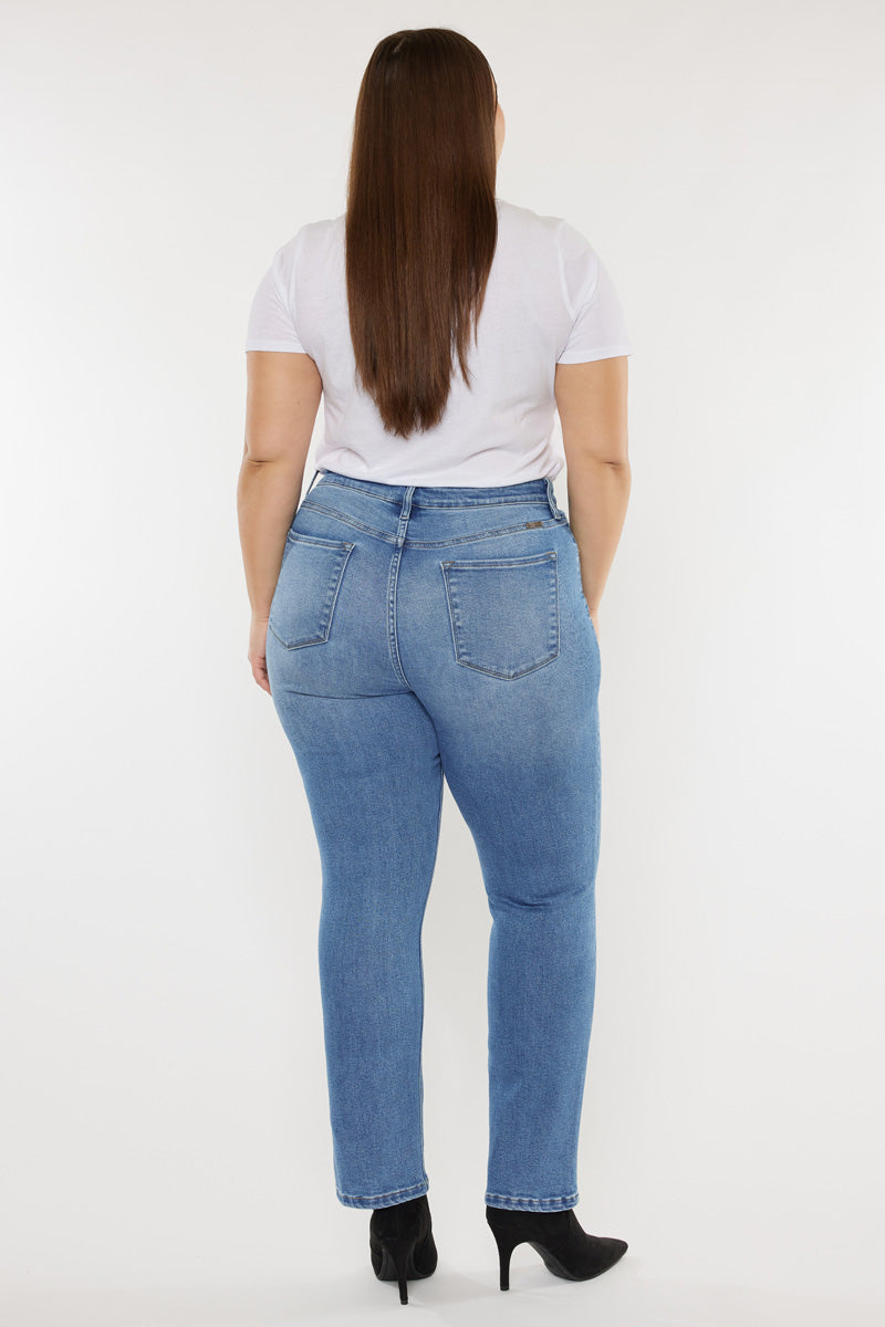 Women's Plus Size High Rise Slim Straight Jeans - Alannah
