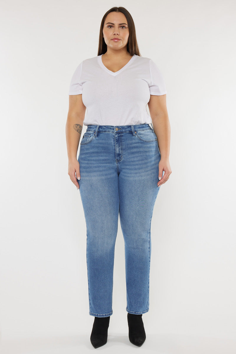 Women's Plus Size High Rise Slim Straight Jeans - Alannah