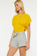 Women's High Rise Denim Shorts - Amber