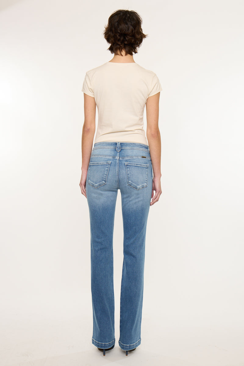 Women's Mid Rise Bootcut Jeans - Abigail