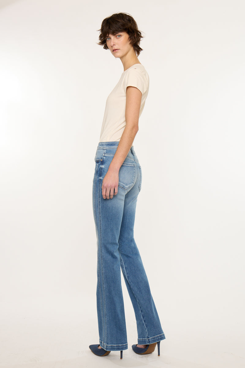 Women's Mid Rise Bootcut Jeans - Abigail