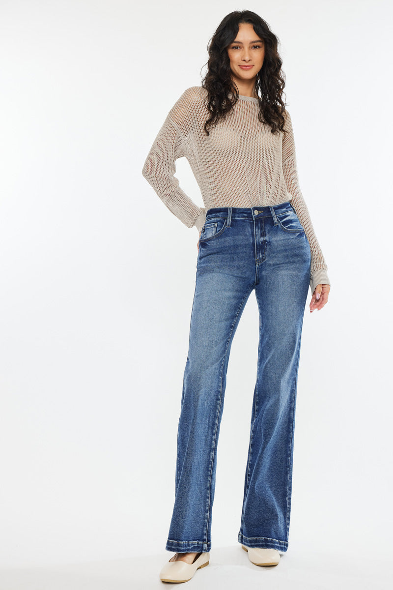 Women's High Rise Wide Leg Flare Jeans - Avonlea