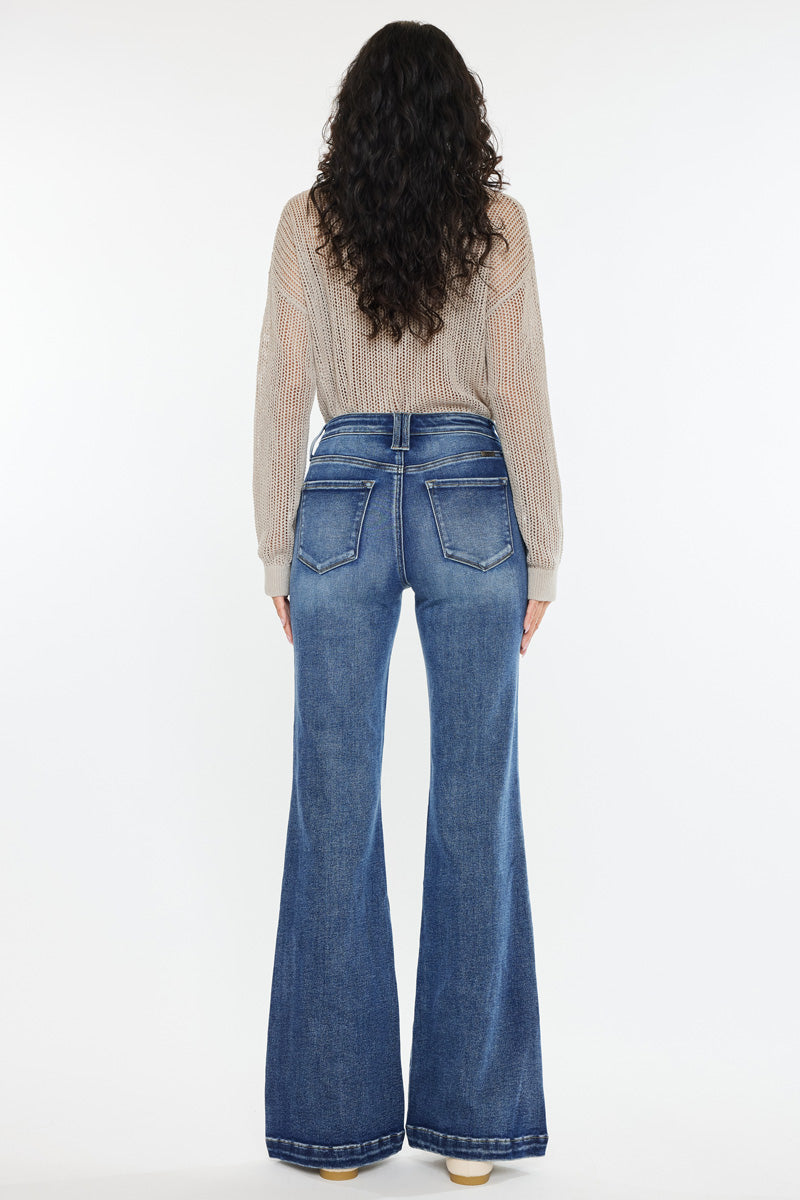Women's High Rise Wide Leg Flare Jeans - Avonlea