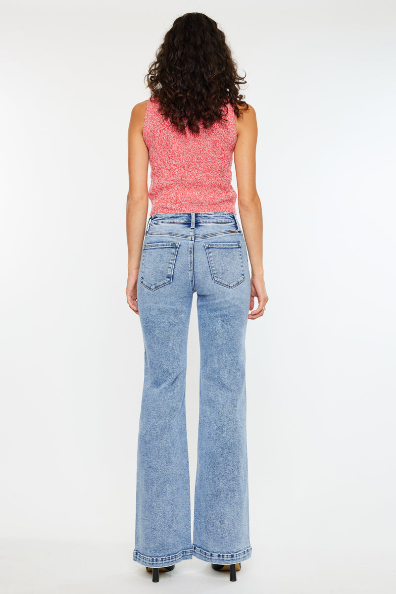 Women's High Rise Wide Leg Flare Jeans - Avonlea