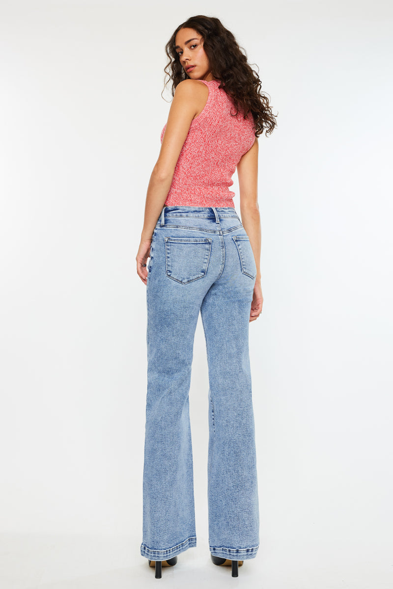 Women's High Rise Wide Leg Flare Jeans - Avonlea