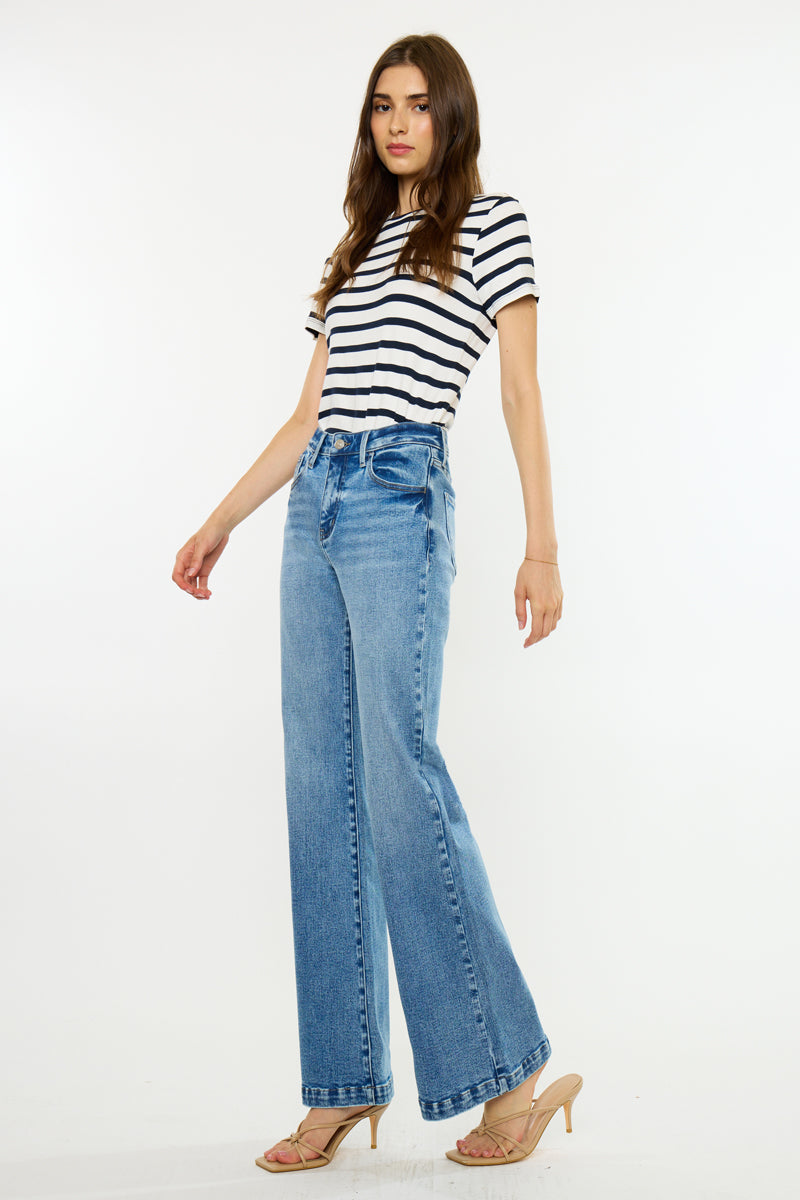 Women's High Rise Wide Leg Flare Jeans - Avonlea