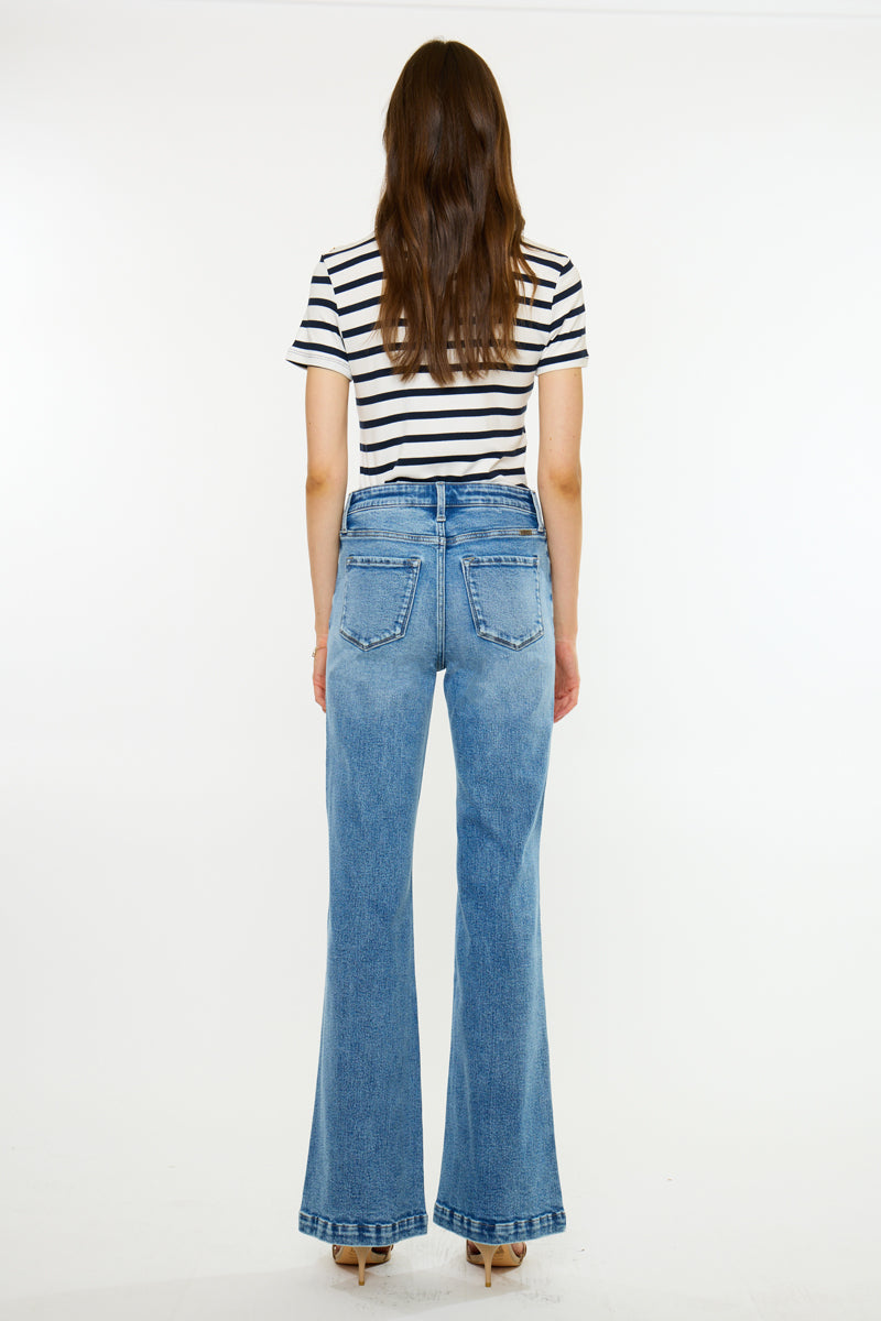 Women's High Rise Wide Leg Flare Jeans - Avonlea