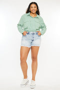 Women's Plus Size High Rise Mom Denim Shorts - Anastasia