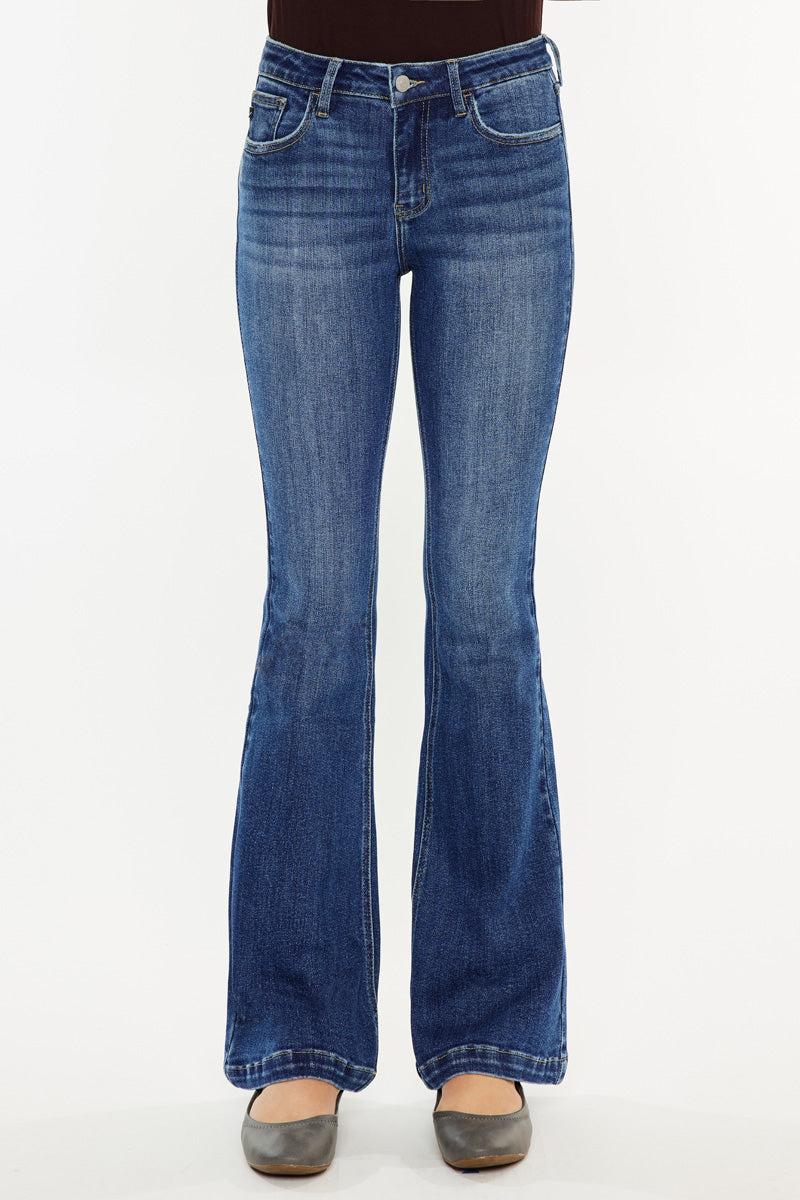 Women's Mid Rise Flare Jeans - Annie