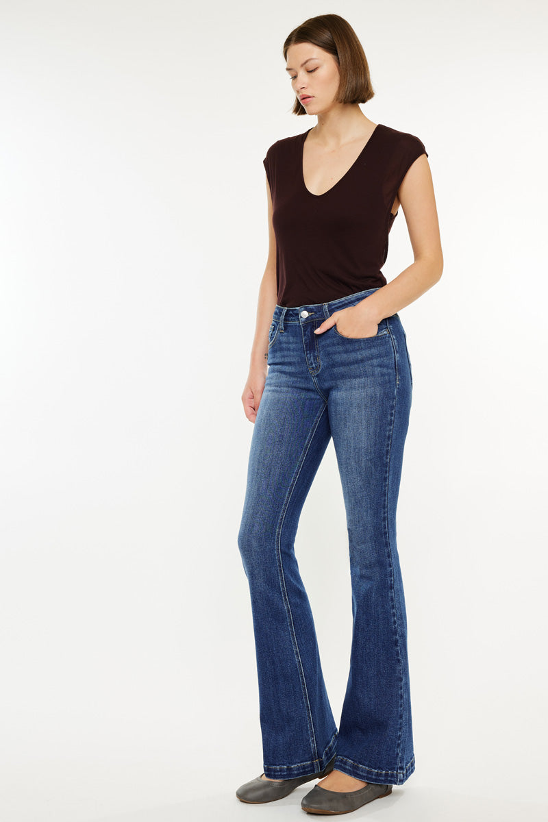 Women's Mid Rise Flare Jeans - Annie